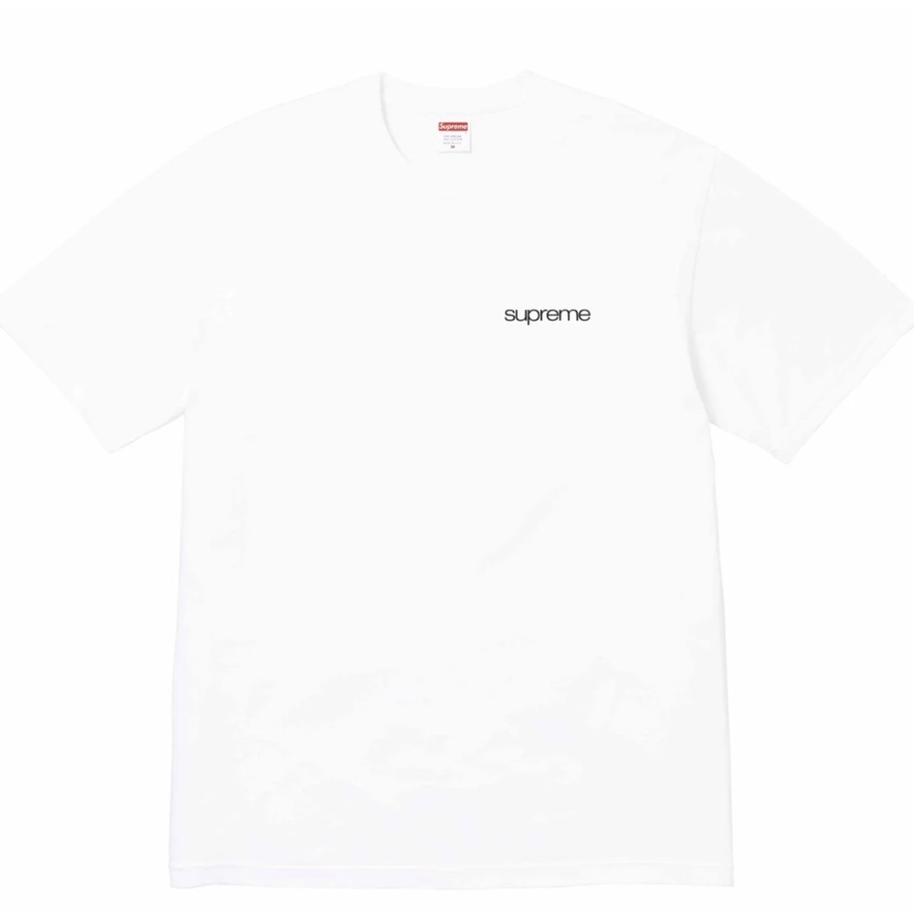 Supreme White Minimal Chest Logo Tee